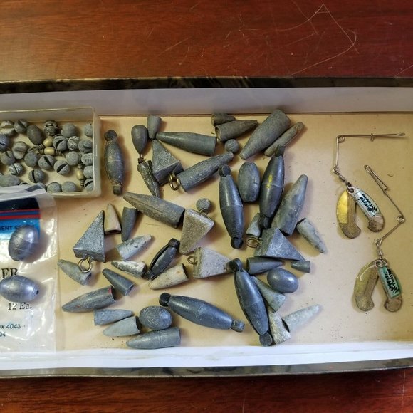 Fishing Weights Lot 70 plus Vintage Various Sizes  Metal Lures Mister Twister - Picture 7 of 8